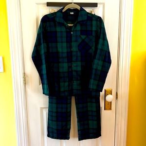 Old Navy Boys’ Black Watch Plaid Flannel Pajamas